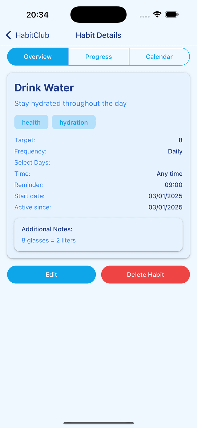 View Habit Details